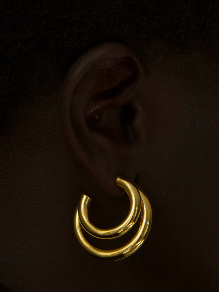 TWIN HOOPS 18k GOLD