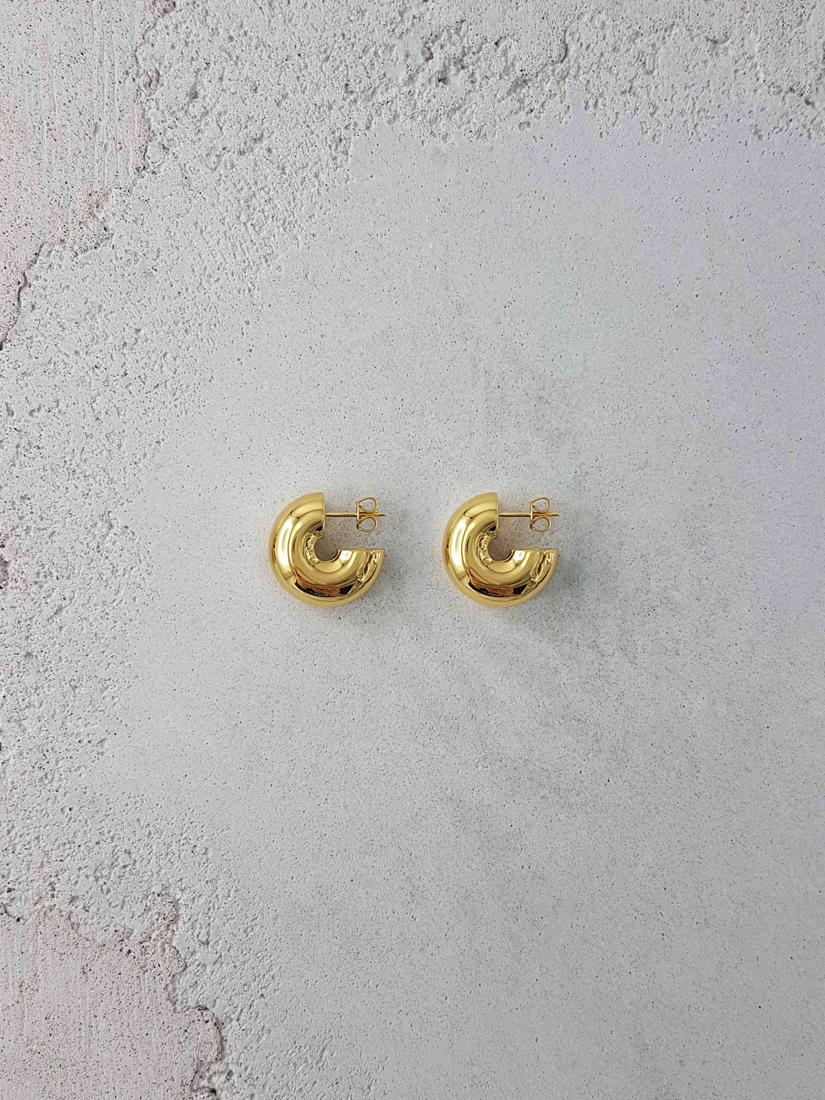 Chubby gold deals hoop earrings